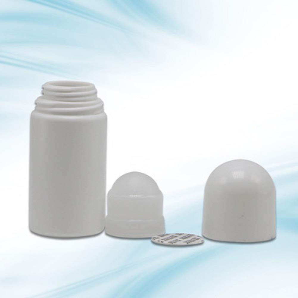 4Pcs 50mL Empty Refillable Roll-on Bottle White Plastic Anti-perspirant Roller Bottles Leak-Proof DIY Deodorant Container with Roller Ball