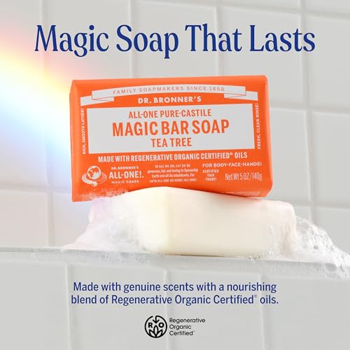 Dr. Bronner's 6-Pack Organic Castile Bar Soaps - 5 oz Variety Pack for All Skin Types