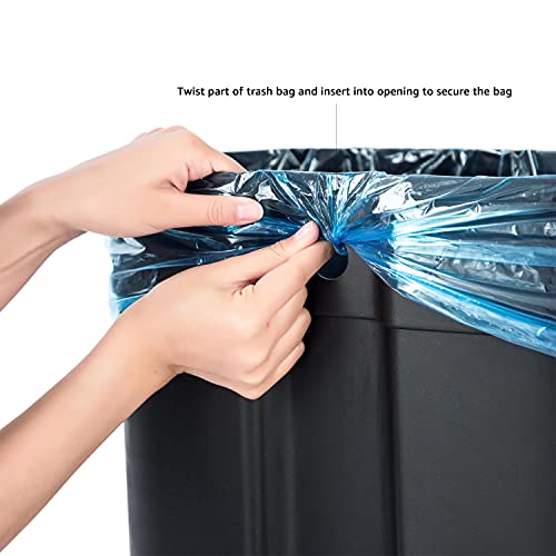 Rectangular Metal Trash Can with Soft-Close Pedal 32L Black
