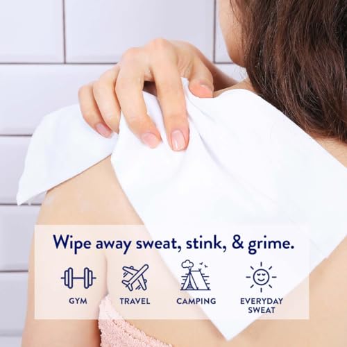 Megababe Cucumber Mint Shower Sheets - 10 Individually Wrapped Body Cleansing Cloths (Pack of 2)