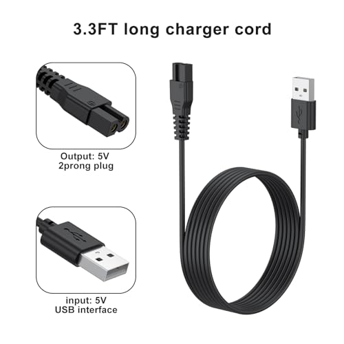 Replacement for oneisall Dog Clippers Charger, USB Charging Cord Compatible for oneisall P2/26225202-003DE/C61/X2N5/X2/K52NTS/N6/A11 Cat Hair Trimmer Charger