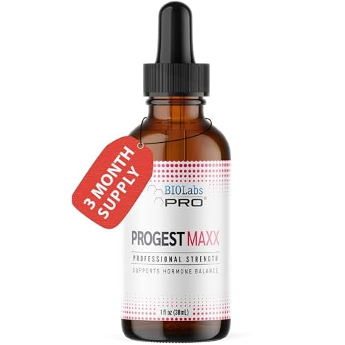 BIOLABS PRO Progest Maxx Oil - Bioidentical Natural Solution - 8mg Per Drop - Three Month Supply - Luxury Glass Bottle - 1oz
