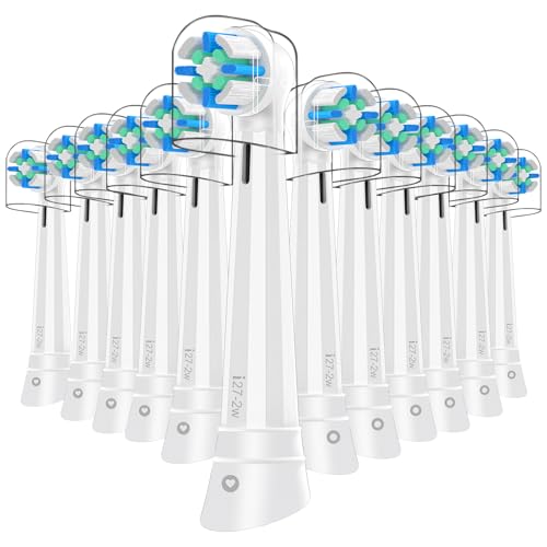 White 12 Pcs Toothbrush Heads for Oral B iO Series - Medium Bristle Replacement Set - Compatible with Deep Clean Electric Toothbrushes - Variation: White / 12 Count