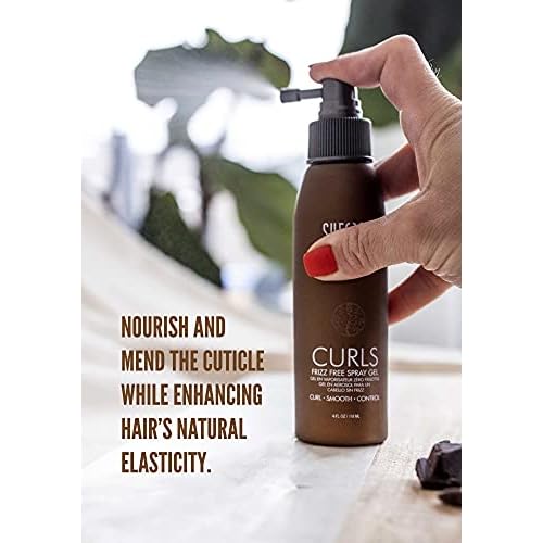 SURFACE Hair Curl Frizz Free Spray Gel, Lightweight Control With Cocoa Butter And Babassu Oil, For Curly Or Straight Hair 4 Fl. Oz.