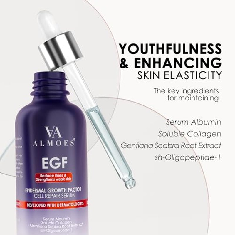 ALMOES Growth Factor Serum,Deep Moisturising,Nourishing the Skin,Moisturising Serums,Antioxidant Face Serum,Facial Skin Care Products for All Skin Types,30 ML
