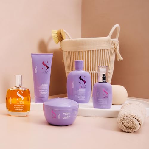 Alfaparf Milano Semi di Lino Smooth Sulfate-Free Shampoo 8.45 Fl Oz - Anti-Frizz & Color Protect