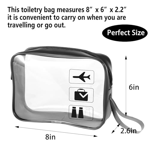 TSA Approved 3-Piece Clear Toiletry Bag Set for Travel & Airport Security
