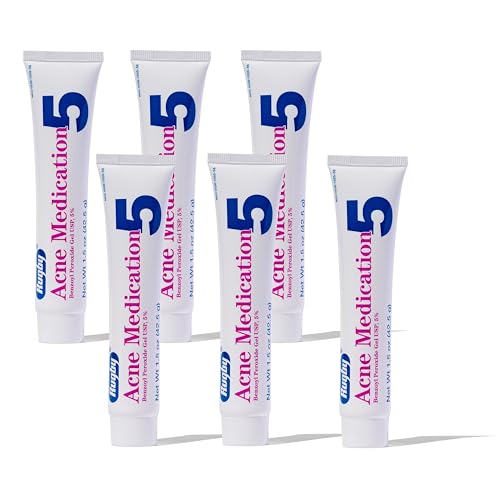 Acne Medication Gel 5% Benzoyl Peroxide - Vanishing Formula, Greaseless - 1.5 Oz Pack of 6
