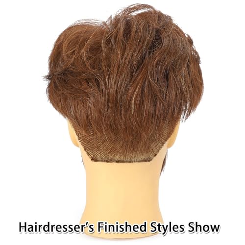 Brown Male Mannequin Head with Beard 100% Human Hair for Cosmetology Training