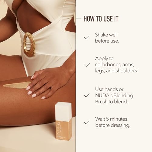 Nuda GlowShimmer Body Shimmer | Glittery, Silky, Tan-Enhancing Body Glow Lotion | Moisturizes & Hydrates with Aloe Vera, Avocado Oil, & Vitamin E | Vanilla Scented, Non Sticky, & Quick Drying, (75 mL)