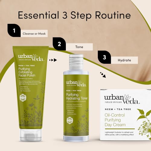 Urban Veda Purifying Exfoliating Face Scrub for Oily & Pimple Skin - Pack of 2, 4.2 Fl Oz