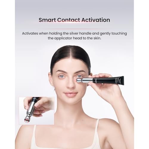 AMIRO 2 in 1 Red Light Eye Cream with Built-In Microcurrent Massager, PDRN Peptide Under Eye Treatment for Puffy, Tired-Looking Eyes, Hydrated & Firmer-Looking Skin, 1.06 oz