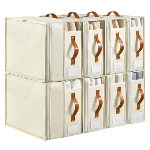 Freebat 8 Pack Adjustable Bed Sheet Organizers with Zipper - Beige