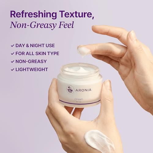 Aronia Extract Face Moisturizer Day Night Cream - Hydrating Brightening 1.76 oz