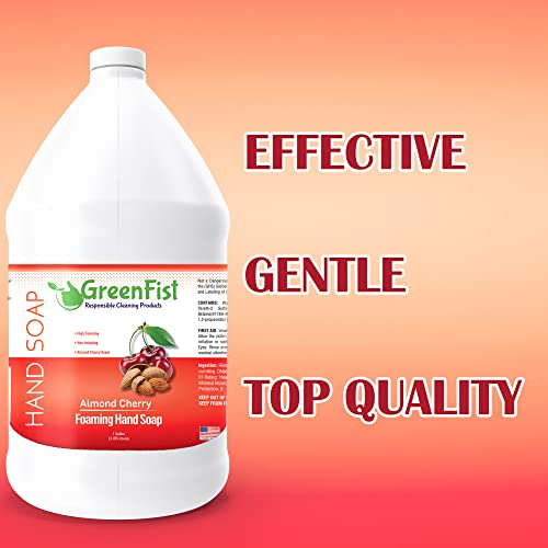 GreenFist Almond Cherry Foaming Hand Soap Refill 128oz Made in USA