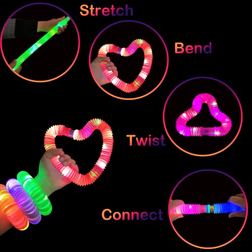 Kannove 96PCS Bulk Glow Sticks Halloween Party Favors - Light Up Pop Tubes for Kids & Events