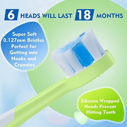 FUMEIKANG Kids Electric Toothbrushes Blue – 6 Heads, Ages 2-12, Rechargeable
