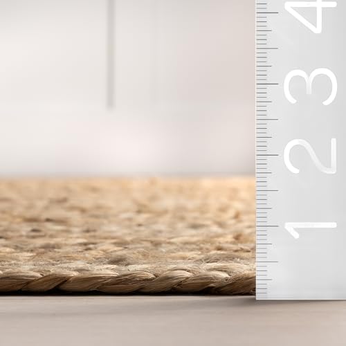 Natural Jute Area Rug 4' Round Flatweave Home Decor