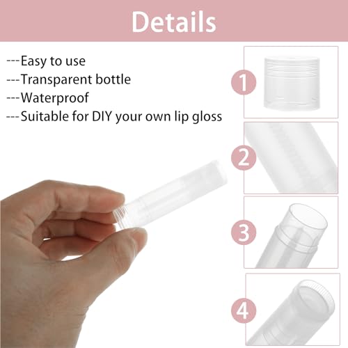 200PCS Clear Lip Balm Tubes with Caps - DIY Lipstick & Lip Gloss Containers