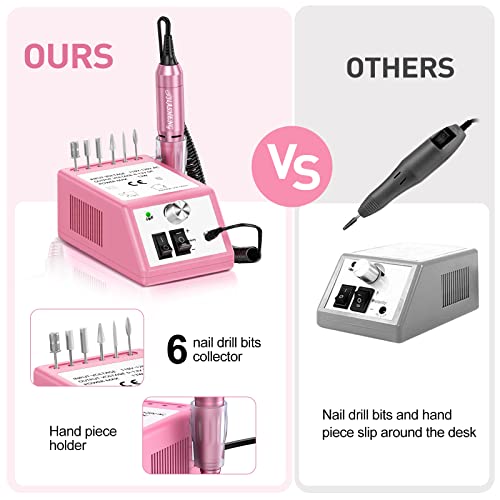 Professional 20000RPM Electric Nail Drill Pink - Manicure & Pedicure Tool