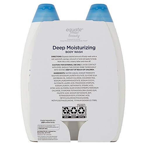 Equate Beauty Deep Moisturizing Body Wash Twin Pack, 24 fl oz, 2 count