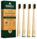 Horsehair Bamboo Toothbrush 4-Pack - Eco-Friendly Soft Natural Bristles Sensitive Gums