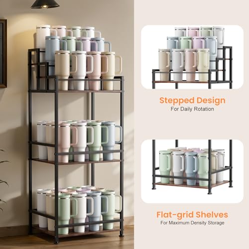 36-Cup Water Bottle Organizer Stand - 5-Tier Tumbler Display Rack for Kitchen & Home Bar