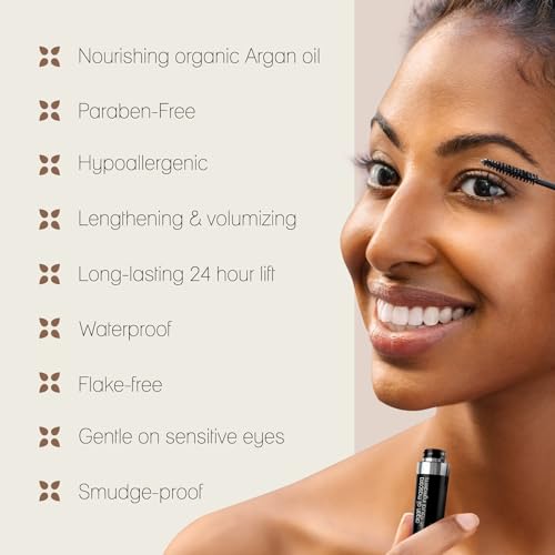 Poppy Austin Mascara 9g - Lash Mascara - Organic, Paraben-Free, Vegan, Cruelty-Free, Hypoallergenic - Lengthening & Volumizing with Argan Oil, Natural - Blue