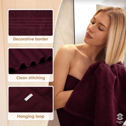 Velvet Wine Luxe Cotton Towel Set – 8-Piece Bath, Hand & Washcloths
