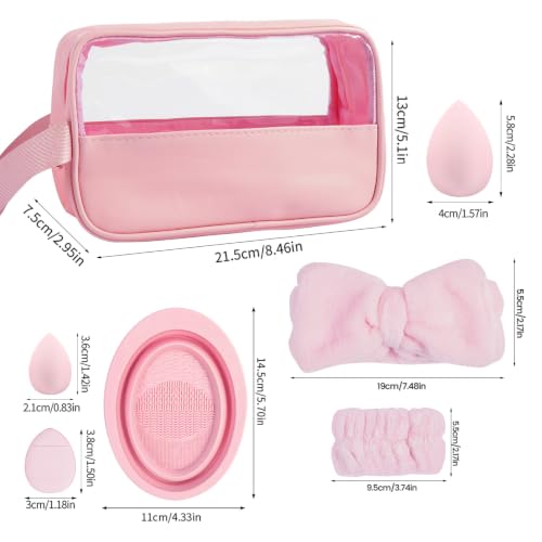 MAANGE Pink 42-Piece Makeup Brush Set – Premium Synthetic Tools & Travel Case