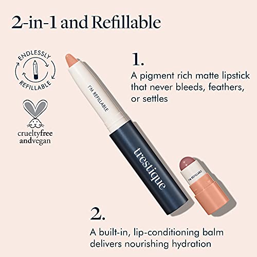 Matte Lip Crayon & Refillable Lip Balm Set - Chile Red