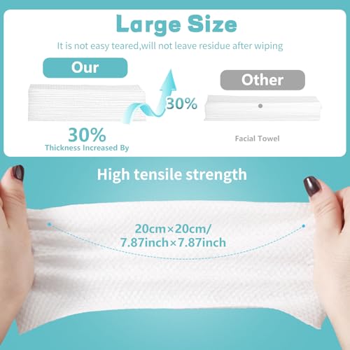 Unscented Cotton Face Wipes 400 Count - Multi-Purpose Facial Dry Towels