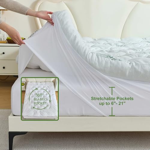Full Size Memory Foam Mattress Topper 5 Inch Bamboo Visco Cooling Support