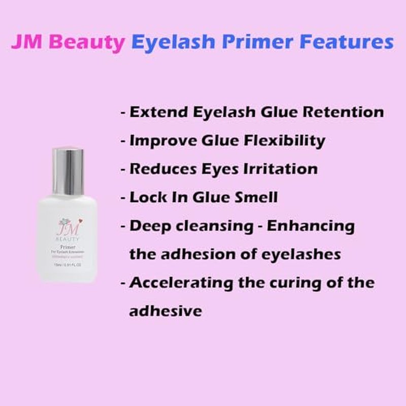 Fragrant Strawberry Scented Eyelash Extension Primer, Pre-treatment for Eyelash Extensions, Professional Deep Cleansing Formula,15ml, Up to 30% Increase Bonding Retention and Lash Health