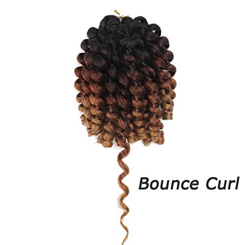 8 Inch Jamaican Wand Curl Crochet Hair - Ringlet Twist Extensions, Pack of 5, Color 1B/30/27