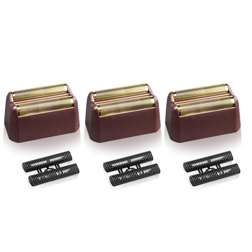 3 Pack Professional 5 Star Series Finale Shaver Replacement Foil and Cutter Bar Assembly Compatible with wahl Shaver Foil 7031-100, 7043-100 Super Close Shaving Replacement Heads£¬Red