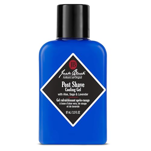 Jack Black Post Shave Cooling Gel 3.3 Fl Oz - Soothing Aftershave for Men, Razor Burn Relief, Natural Ingredients