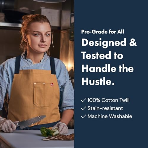 Hedley & Bennett Midnight Blue Crossback Chef Apron with Pockets & Towel Loop