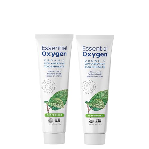 Essential Oxygen Organic Toothpaste Pack of 2 - Whitening, Sensitive, Fresh Breath