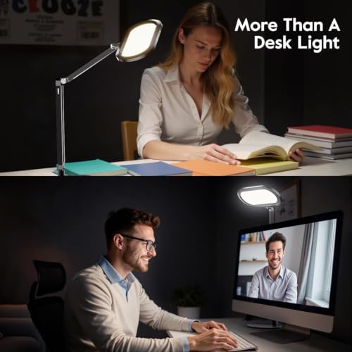 LitONES Premium LED Desk Lamp - Dual-Sided Soft Lighting with Knob Remote - Black