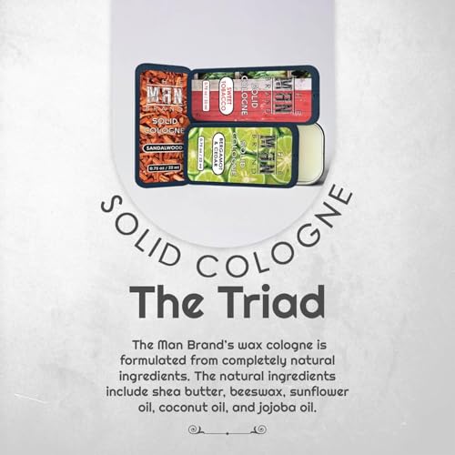Men's Solid Cologne Sample Pack in Vintage Tin - Tobacco, Citrus & Sandalwood Fragrance Set