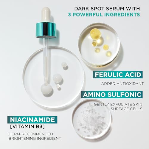 L¡¯Or?al Paris Bright Reveal 12% [Niacinamide + Amino Sulfonic + Ferulic] Dark Spot Serum 1oz + Moisturizer Sample