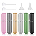 Rocutus 6 Pack Mini Refillable Perfume Atomizer Bottle,Empty Spray Bottle in 5 ml Compatible with 2 Pieces Perfume Dispenser Pump and 2 Funnel Filler for Travel Purse (colorful 2)