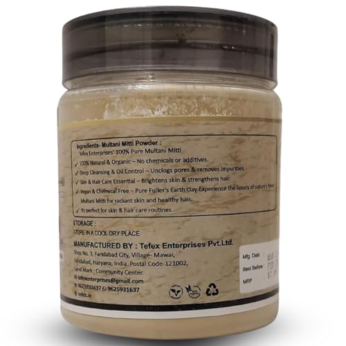 Multani Mitti Powder (Fuller¡¯s Earth) ? 4 oz / 114 g | 100% Natural Clay for Face Mask, Skin Detox & Oil Control | Airtight Bottle