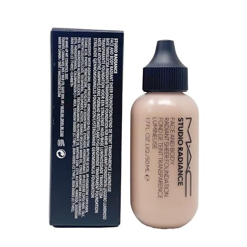 M.A.C Studio Radiance Face and Body Radiant Sheer Foundation - W4 (Rosy beige with rosy undertone for medium skin) 1.7 Fl Oz / 50 mL