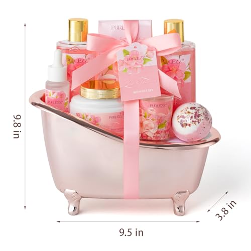 Luxury Bath & Body Gift Set with Rose & Jasmine Spa Products for Women