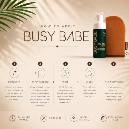 Self Tanning Mousse - Rapid Rinse, Natural Golden Bronze, Streak-Free, Vegan