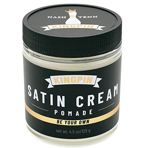 KINGPIN Satin Cream Hair Wax - Medium Hold & Natural Finish - 4.5 oz Pack