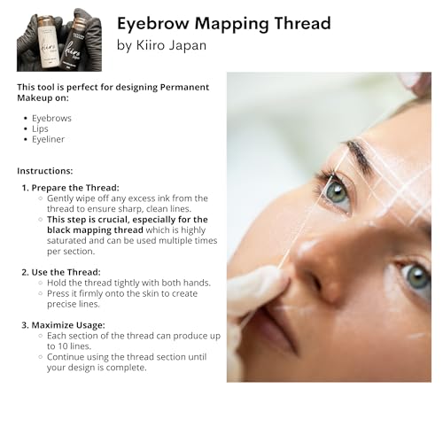 4 Pack White Premium Brow Mapping String for Microblading & PMU Supplies - 459.3 FT