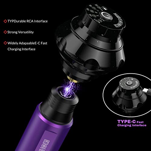 Wireless Tattoo Machine Kit with 1050mAh Battery - Purple